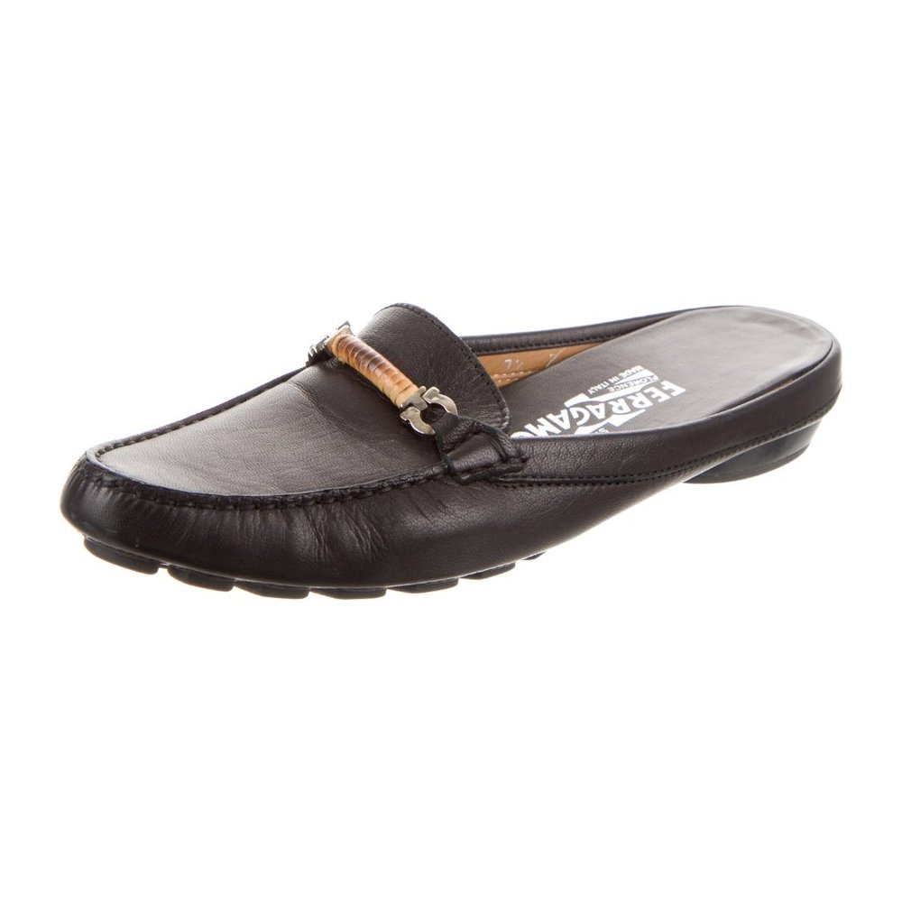 Salvatore Ferragamo Gancini Leather Mules
